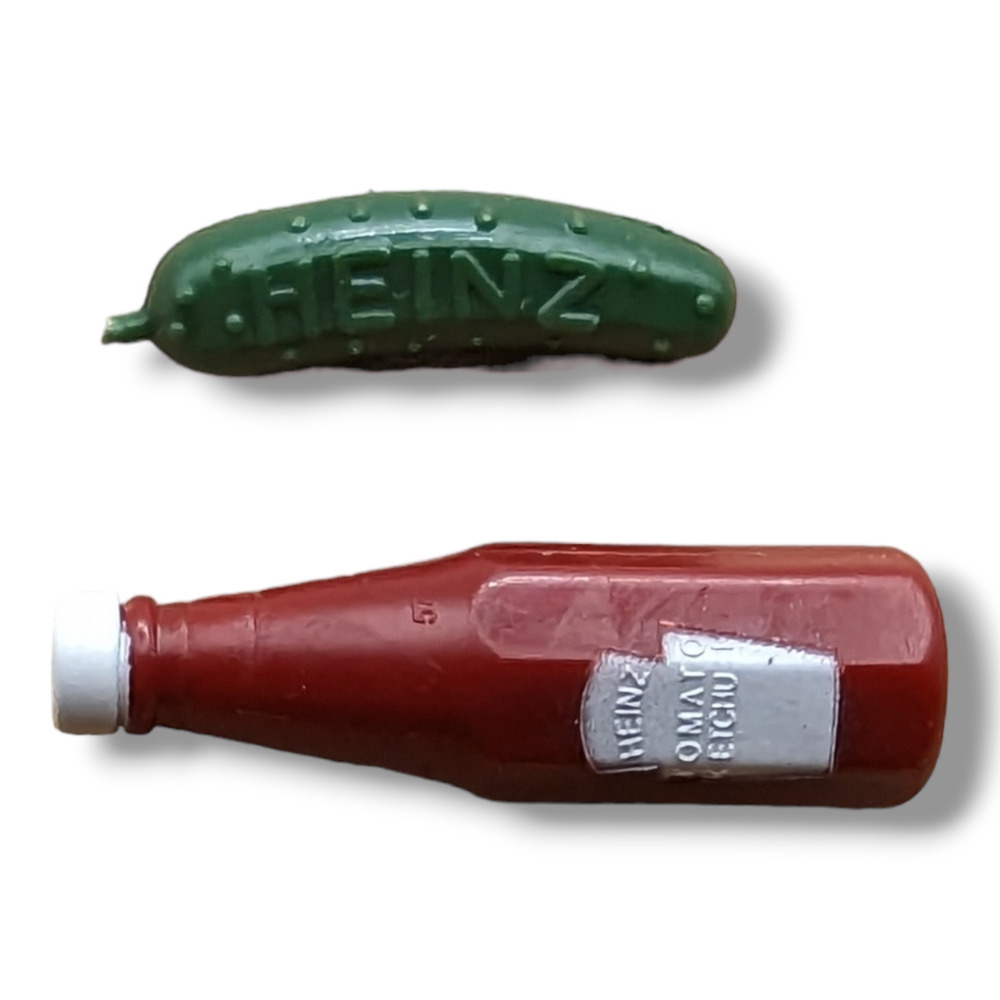 Vintage Heinz Tomato Ketchup And Pickle Hat Lapel Pin Brooch Advertising Lot